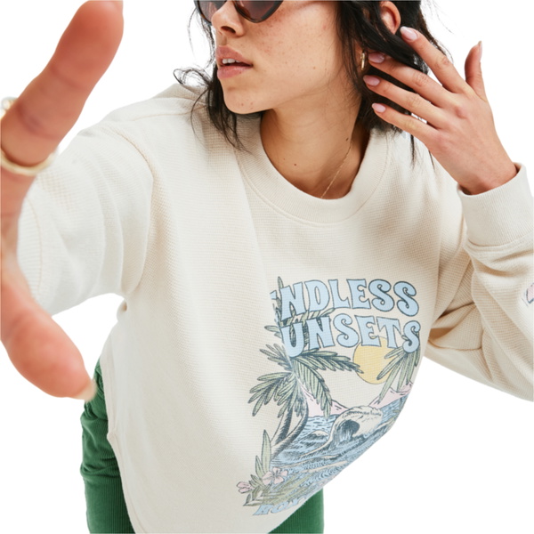 2025 Roxy Womens Eastside Midweight Long Sleeve T-Shirt ERJKT04357 - Parchment
